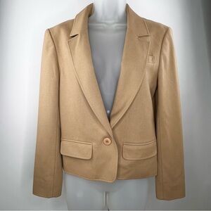 Pendleton Blazer Women 8 Tan Coat Jacket 100% Virgin Wool Made In USA Classy!EUC